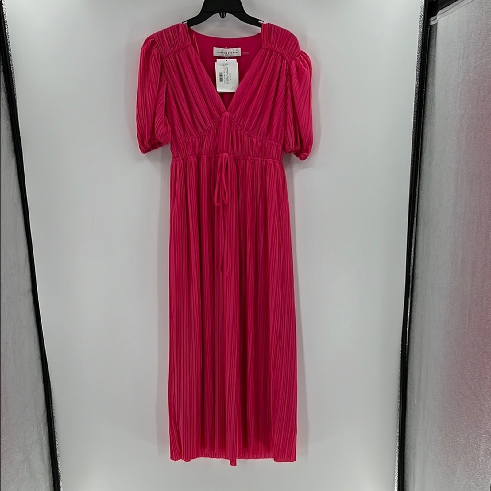 Endless Rose V-Neck Puff Sleeve Maxi Dress - Pink - Small - New With Tags
